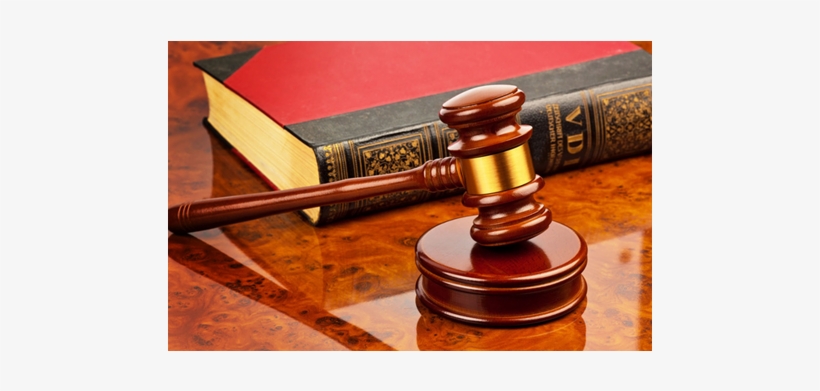 Gavel Of A Judge In Court With Law Book - Court, transparent png