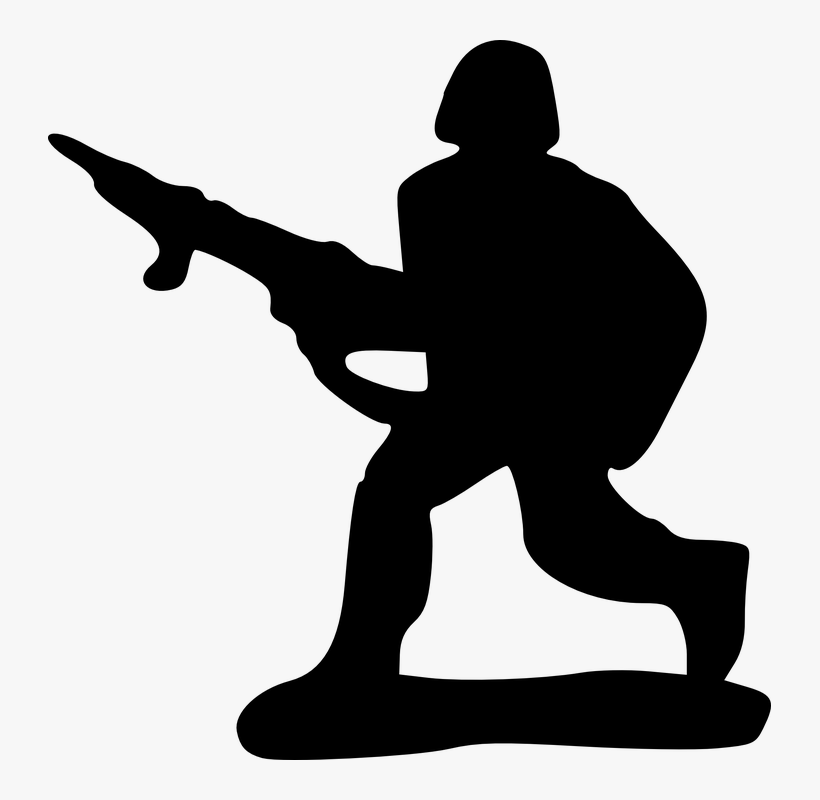 Soldier Running Silhouette Black Gun War Military 2mp7tj - Toy Soldier Silhouette, transparent png