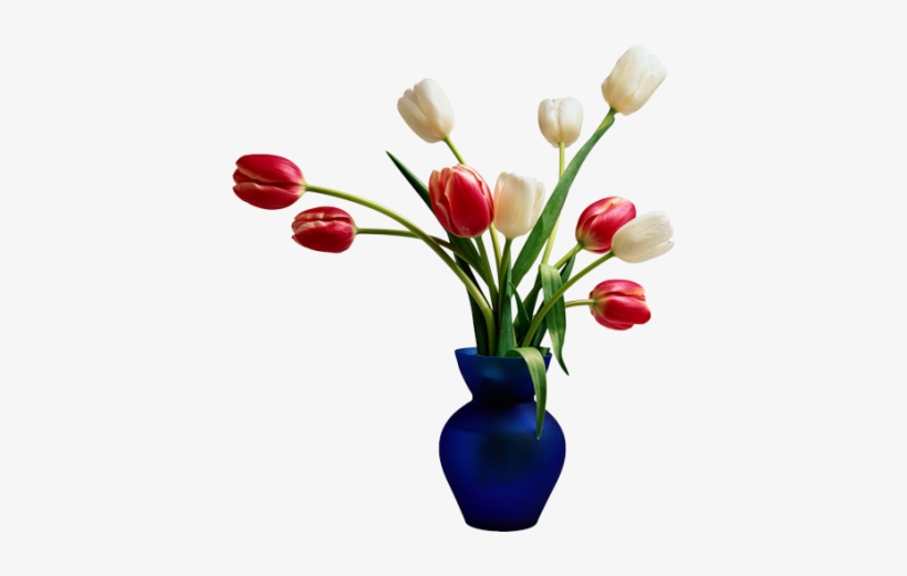 Flowers In Vases Photos Png Images - Blue Vase W Tulips, transparent png