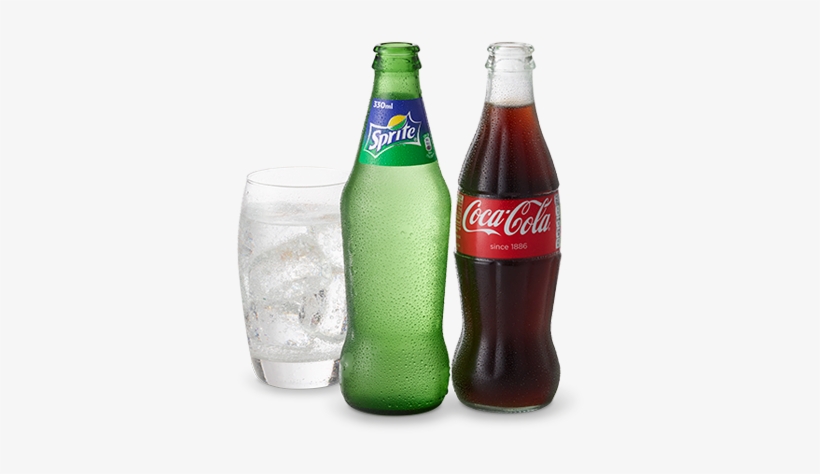 High Angle Picture Of Our Soft Drinks Selection On - Coca Cola Y Sprite, transparent png