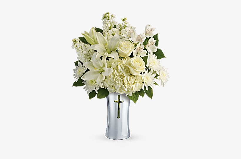 White Hydrangea And Lilies In A Ceramic Vase With A - Easter Flowers - Same & Next-day Flower Delivery, transparent png