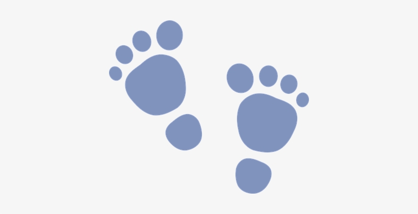 Footprint Baby Blue Boy Feet Steps Birth N - Baby Feet Clip Art, transparent png