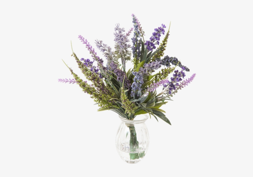 Silk Lavender In Petite Glass Vase • $11 - Vase, transparent png