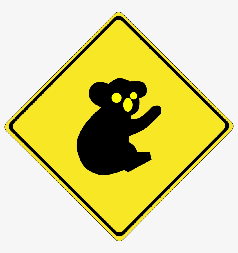 Warning Koalas Ahead - Crosswalk Sign, transparent png