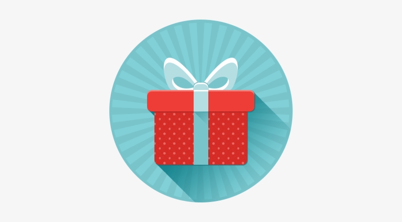 Birthday Present Clipart Turquoise Red - Present Png Icon, transparent png