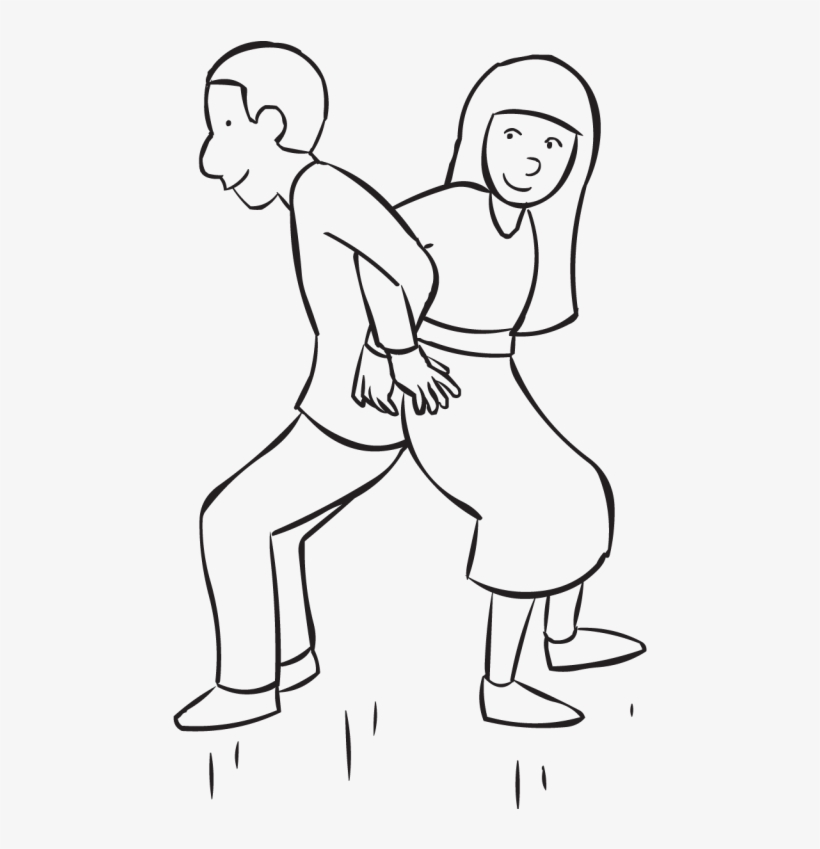 Back Two People Standing Back To Back And Linking Elbows - People Standing Back To Back, transparent png