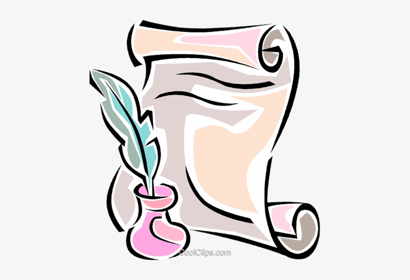 Feather Pen With Paper Royalty Free Vector Clip Art - Stylish Word In English, transparent png