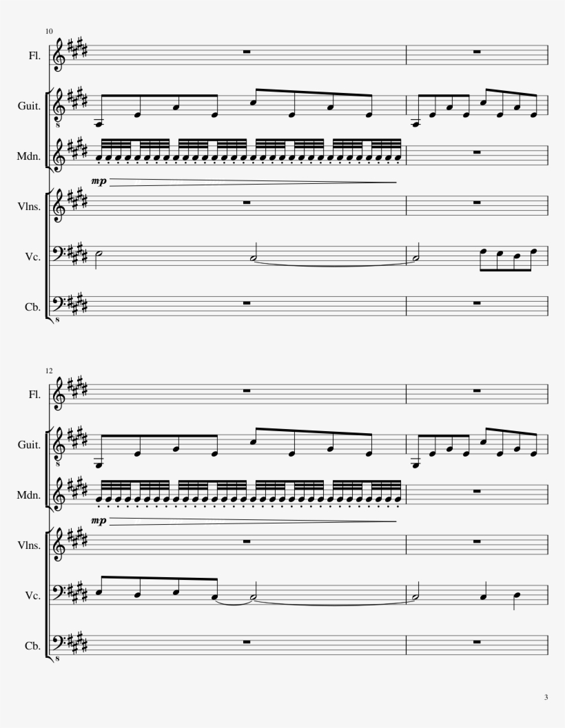 Gau's Theme Sheet Music Composed By Composed By Nobuo - Sheet Music, transparent png