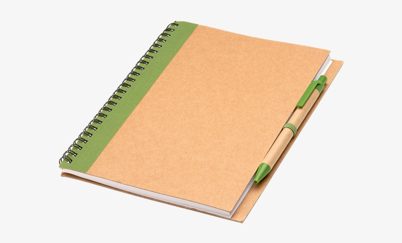 Picture Of Colour Accented Spiral Notebook With Pen - Notebook, transparent png