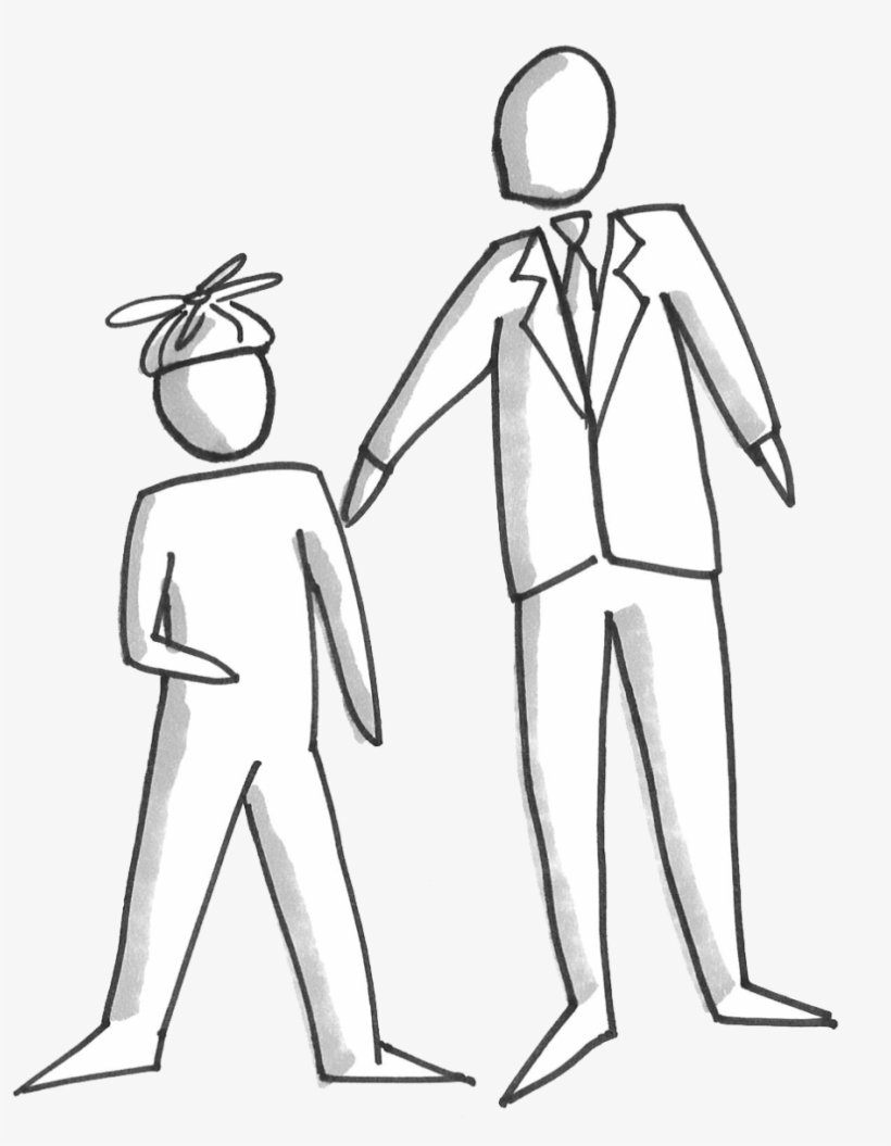 Younger Person And Older Person - Illustration, transparent png
