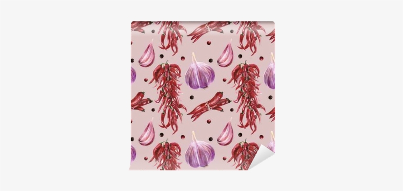 Seamless Pattern With Peppers,garlic - Placemat, transparent png