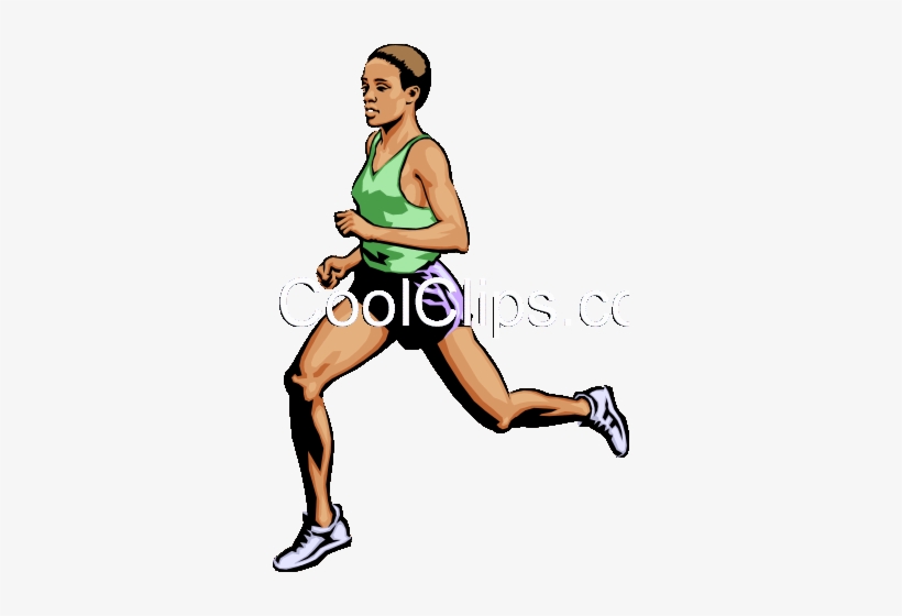 Man Running Race Royalty Free Vector Clip Art Illustration - Lady Running Clip Art, transparent png