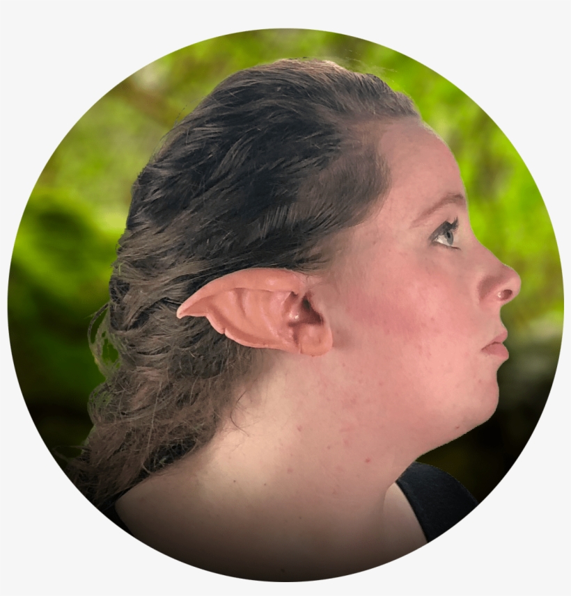 Elf Ears And Fx - Portrait Of A Woman In A Rose Dress, transparent png