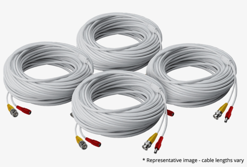 4 Pack Of 250ft High Performance Bnc Video/power Cables - Security Camera Video Cable, transparent png