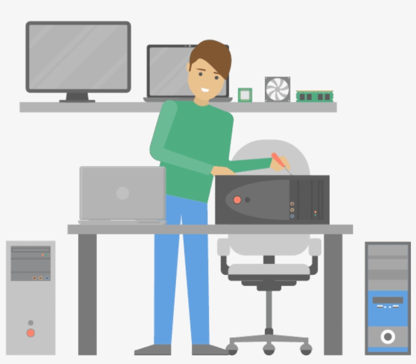 Free Png Download Computer Repair Technician Png Images - Standing Desk, transparent png