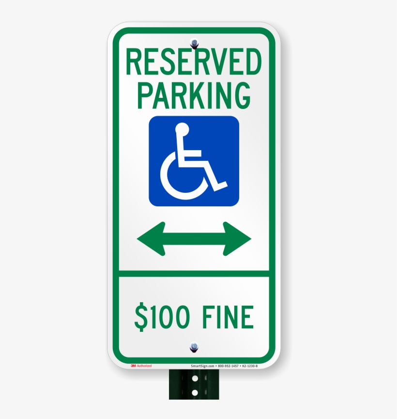 North Dakota Reserved Ada Parking Sign, Left Arrow - Handicapped Sign, transparent png