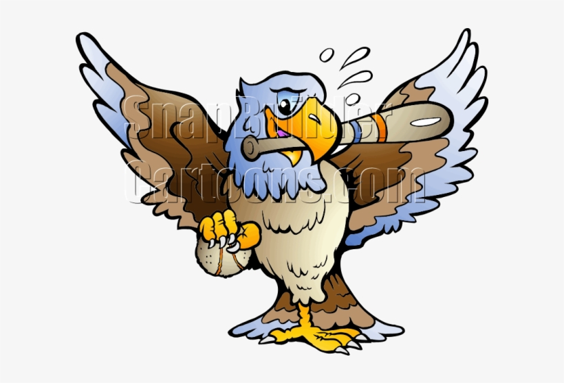 Eagle Holding Baseball Bat - Drawn Eagle, transparent png
