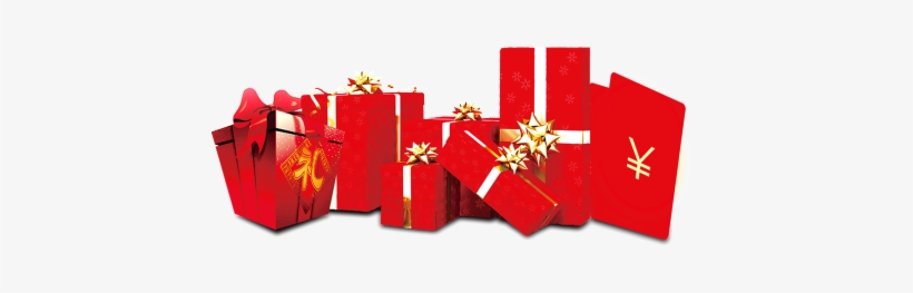 Red Festive Gift Box Decoration Vector, transparent png