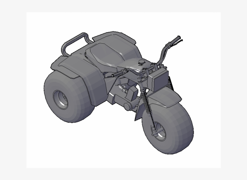 Tri-motorbike 3d Dwg - Motorcycle, transparent png