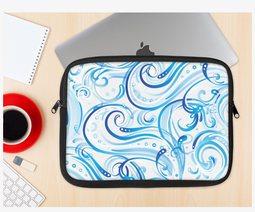 The Wild Blue Swirly Vector Water Pattern Ink-fuzed - Apple Macbook Pro, transparent png