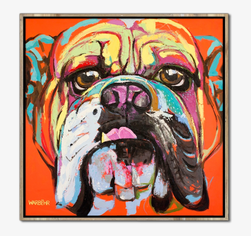 Bulldog Art Print - Olde English Bulldogge, transparent png