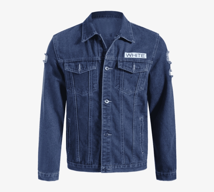 Cheap Graphic Ripped Denim Jacket - Jacket, transparent png