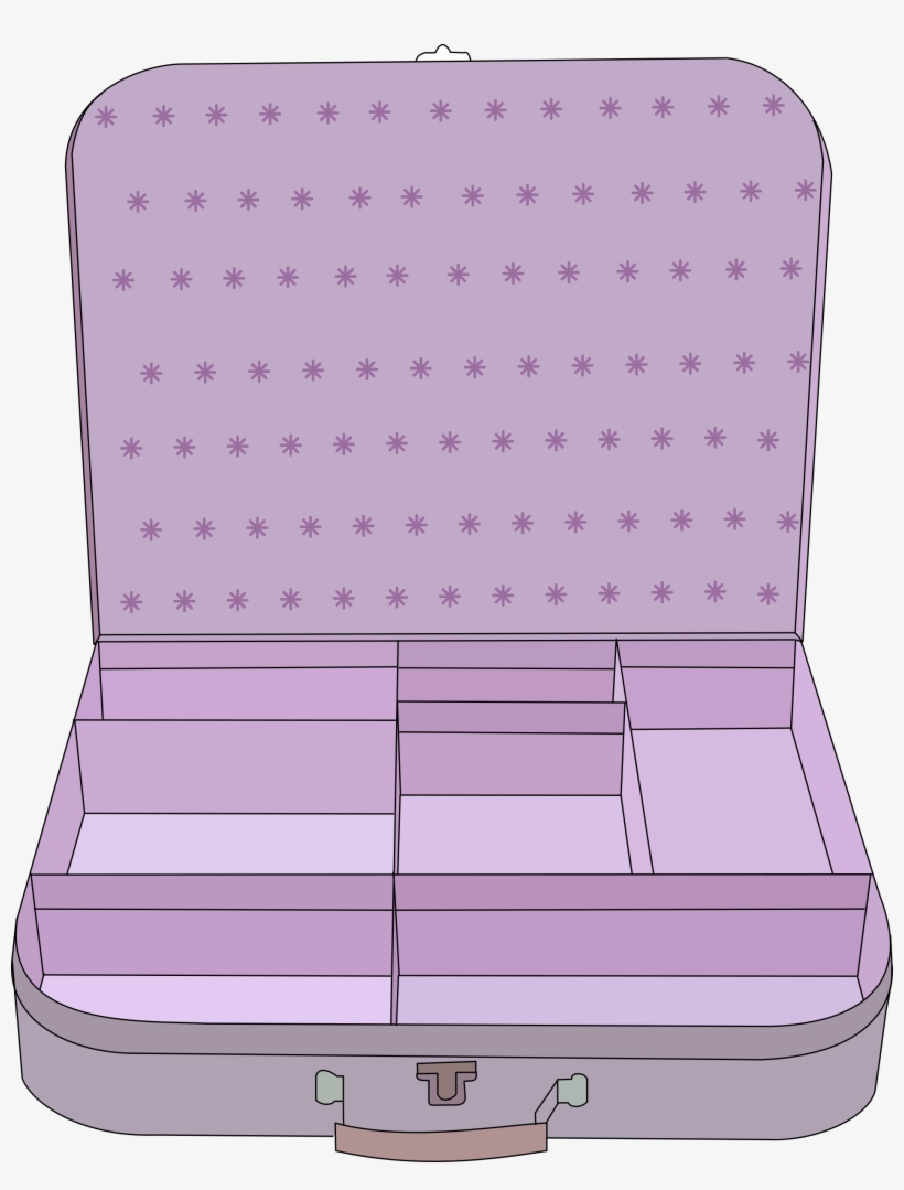Suitcase, Purple, Open, Compa - Open Suitcase Clipart, transparent png