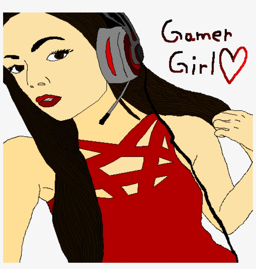 Gamer Girl <3 - Illustration, transparent png