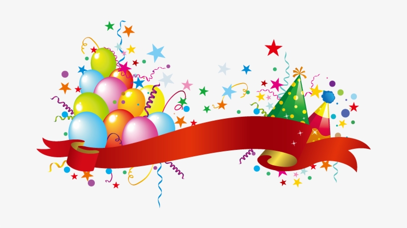 Party Hat Balloon Birthday Balloons And Transprent - Fondo De Serpentinas Y Globos, transparent png