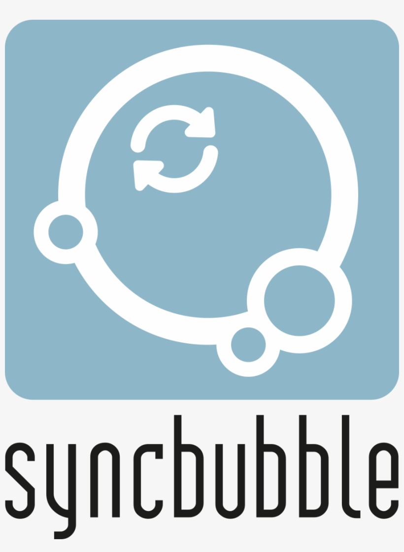 Syncbubble Logo Blue-black 100 Format=1500w, transparent png