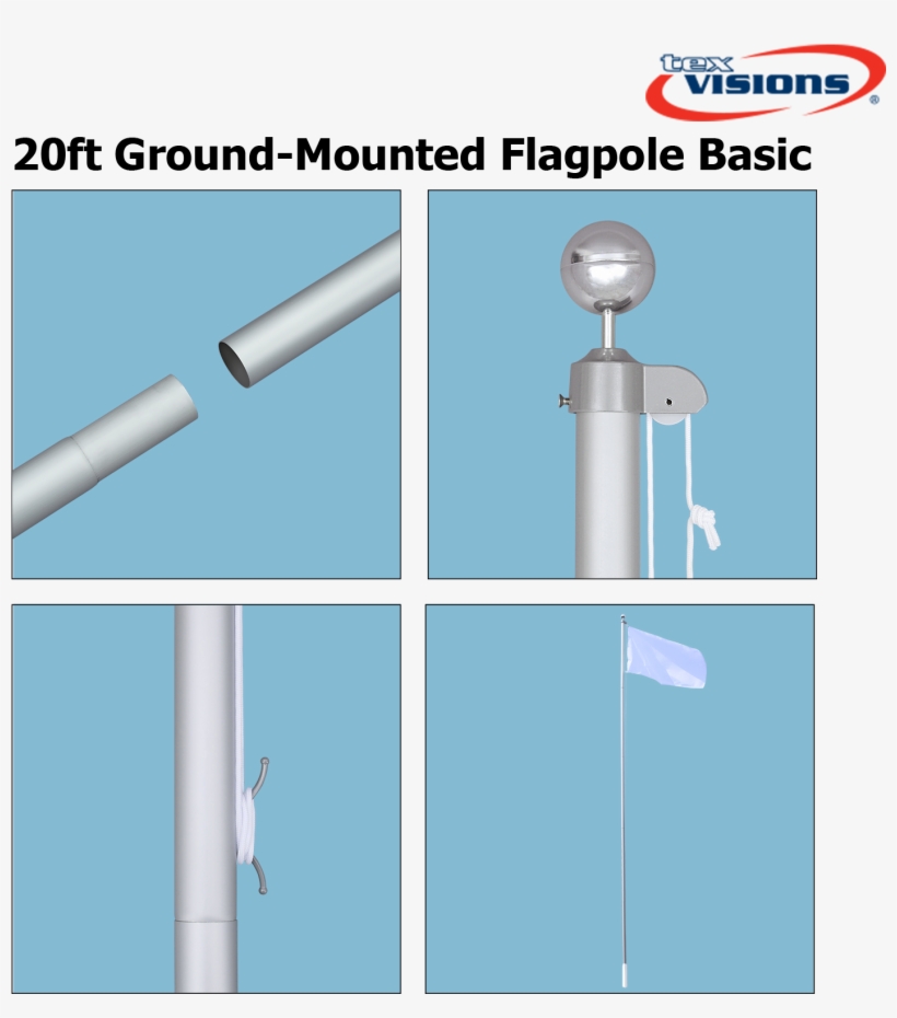 The 20ft Flagpole Is Ideal For Residential Areas, And - Flagpole, transparent png