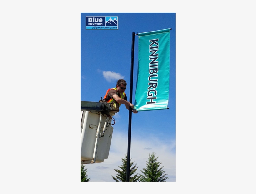 Flag Installation Blue Mountain Signs Banner 800x541 PNG Download