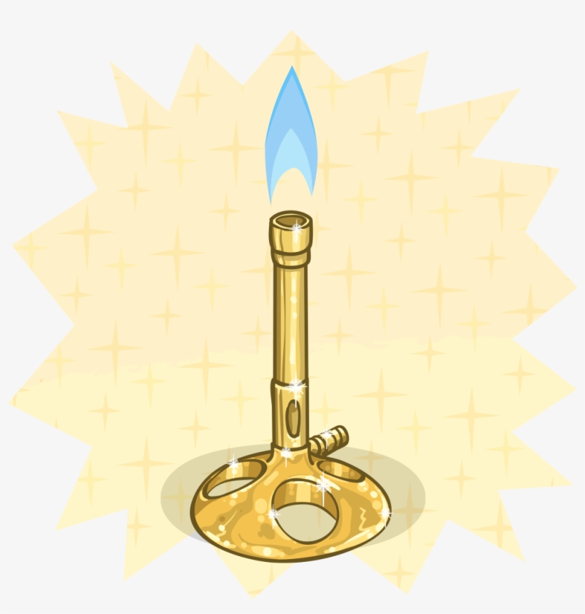 Golden Bunsen Burner, transparent png