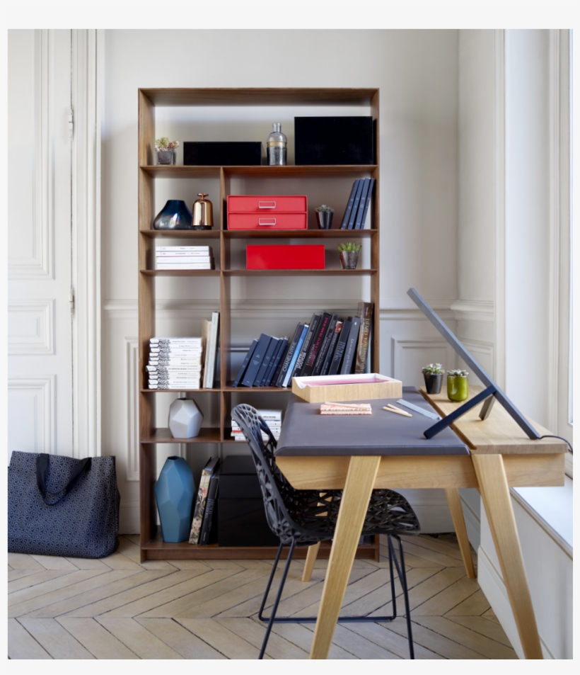 Walnut Shelving Unit - Writing Desk, transparent png