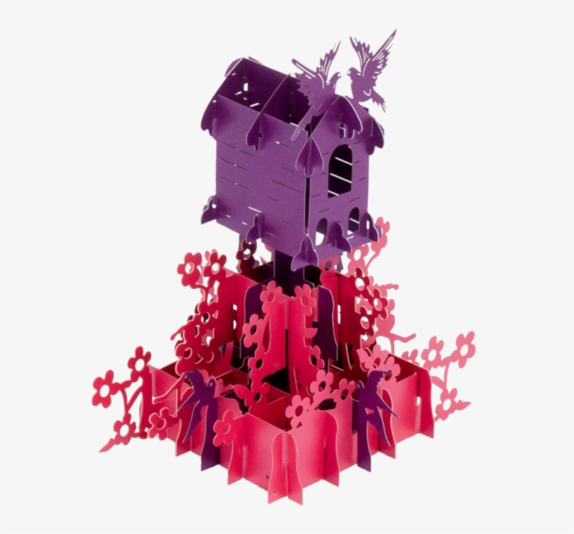 Bird House Pop Up Card - Illustration, transparent png
