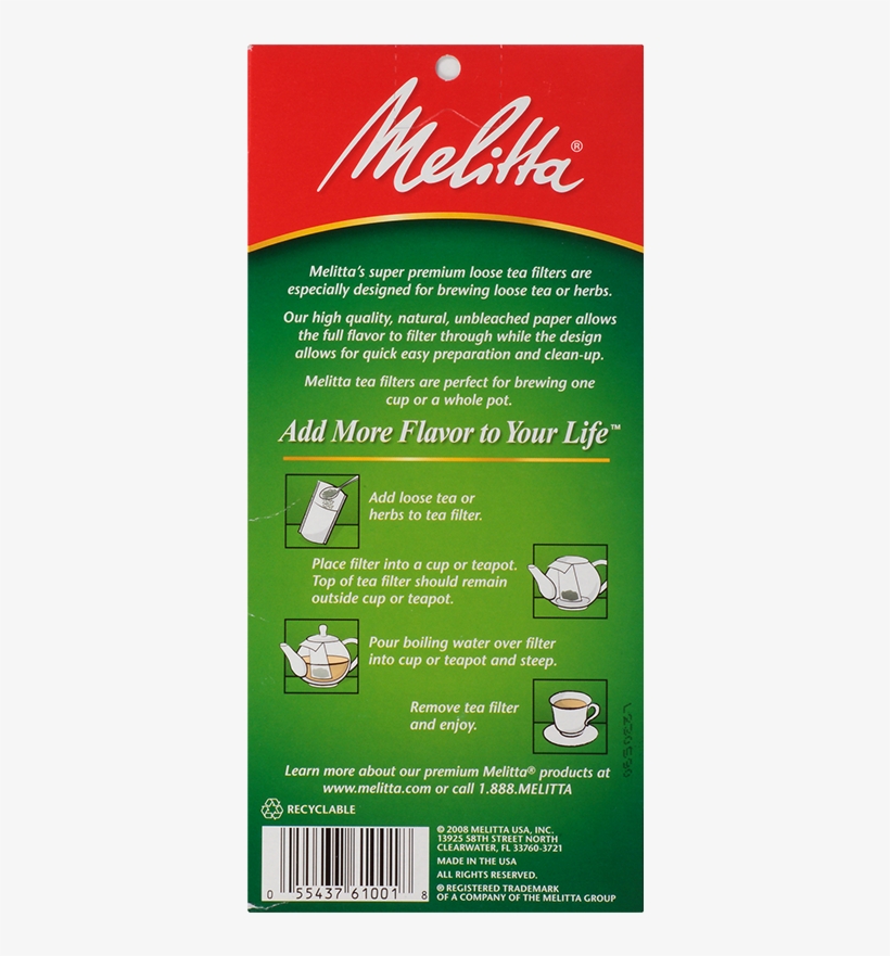 Tea Filters - 40 Count - Melitta, transparent png