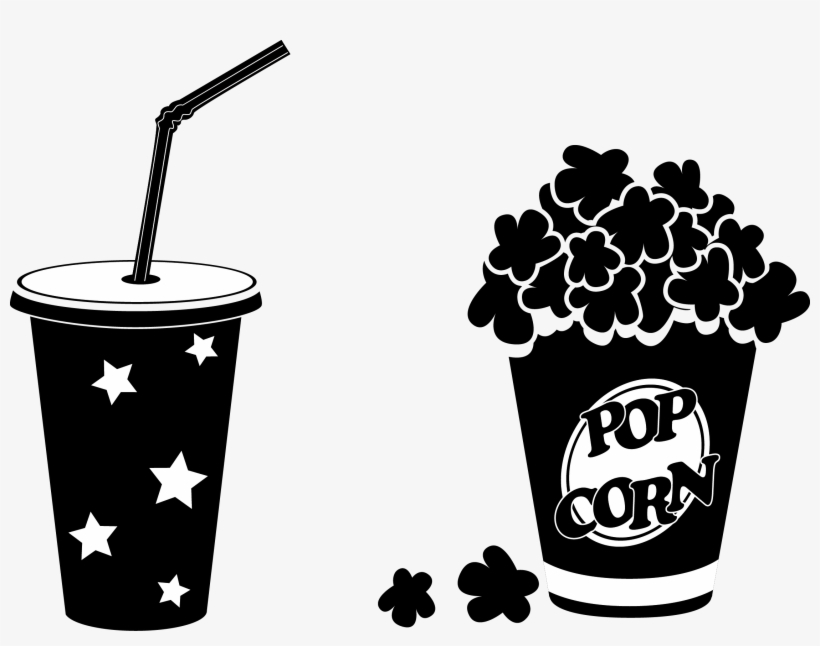 Coke Vector Popcorn - Popcorn Black And White Png, transparent png