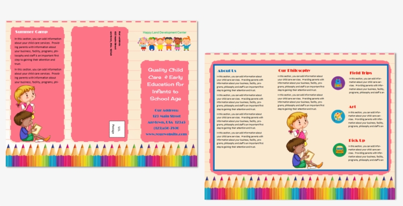 Daycare Brochure Template, transparent png
