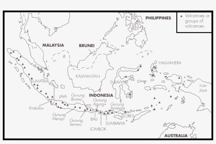 Indonesia'a Volcanoes No - Map, transparent png