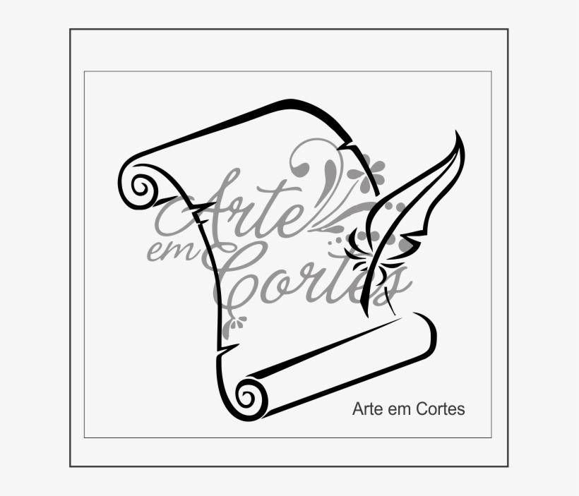 Stêncil Pergaminho - Cod - 16vr024 - Scroll Silhouette, transparent png