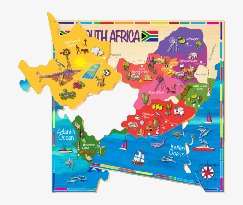 Wooden Map Of South Africa - Map, transparent png