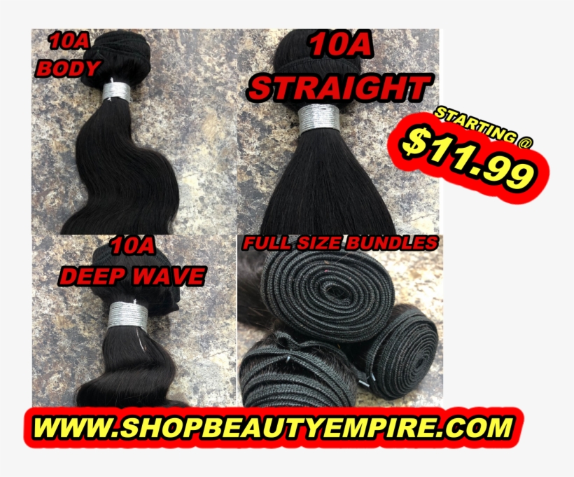 10a Grade 100% Human Hair Bundle - Thread, transparent png