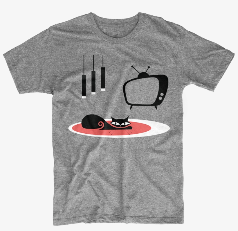 Mid Century Modern Cat T-shirt - Revolution Will Not Be Televised T Shirt, transparent png