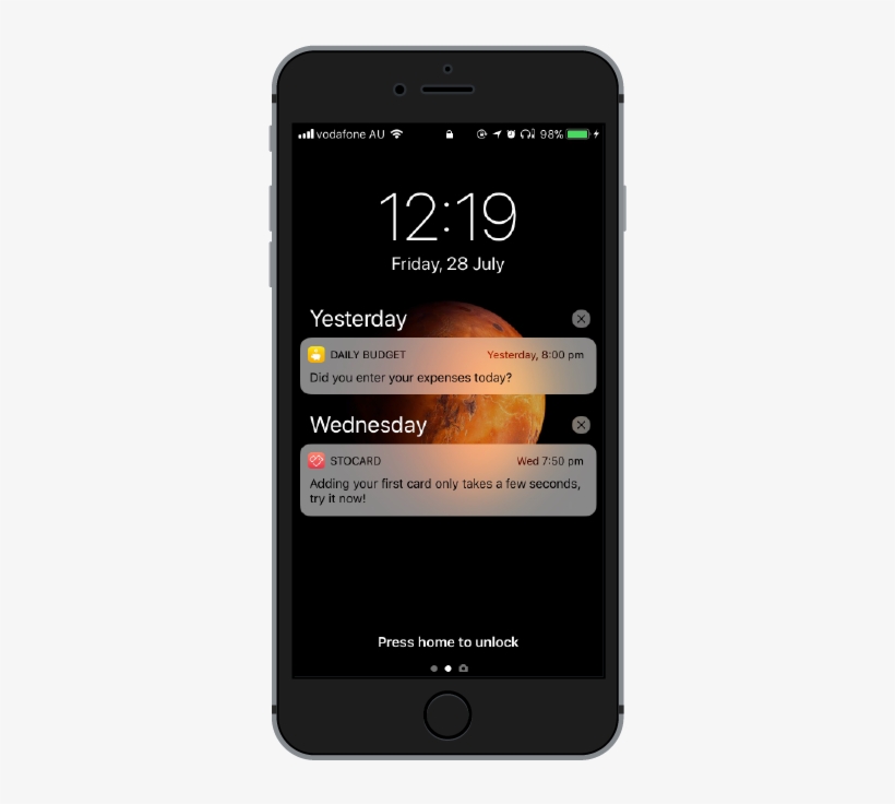 A Smartphone Showing A List Of Notifications On The - Iphone, transparent png