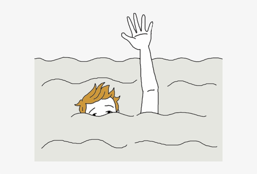 Swimming In The Sea In Dreams - Drowning In Water Cartoon, transparent png