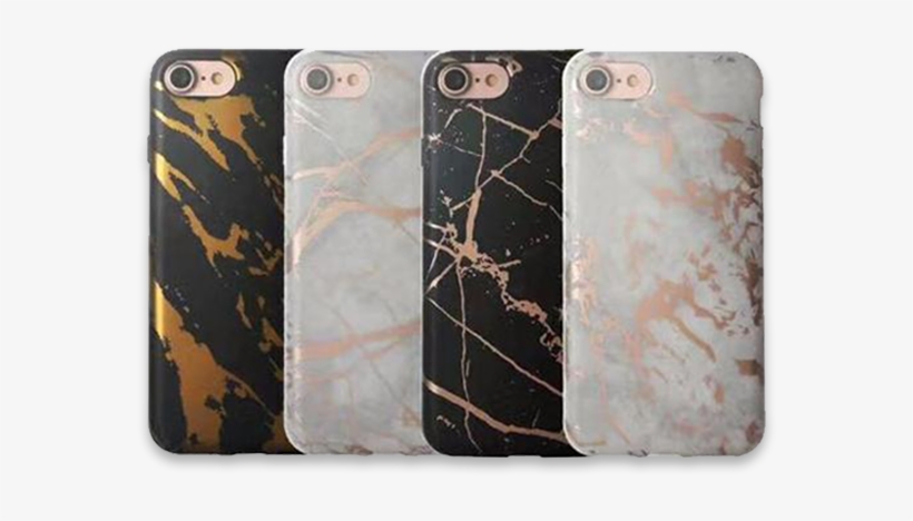 414-tpu Case Soft Back Cover Imd High Quality For Iphone - Black And Rose Gold Marble Case, transparent png