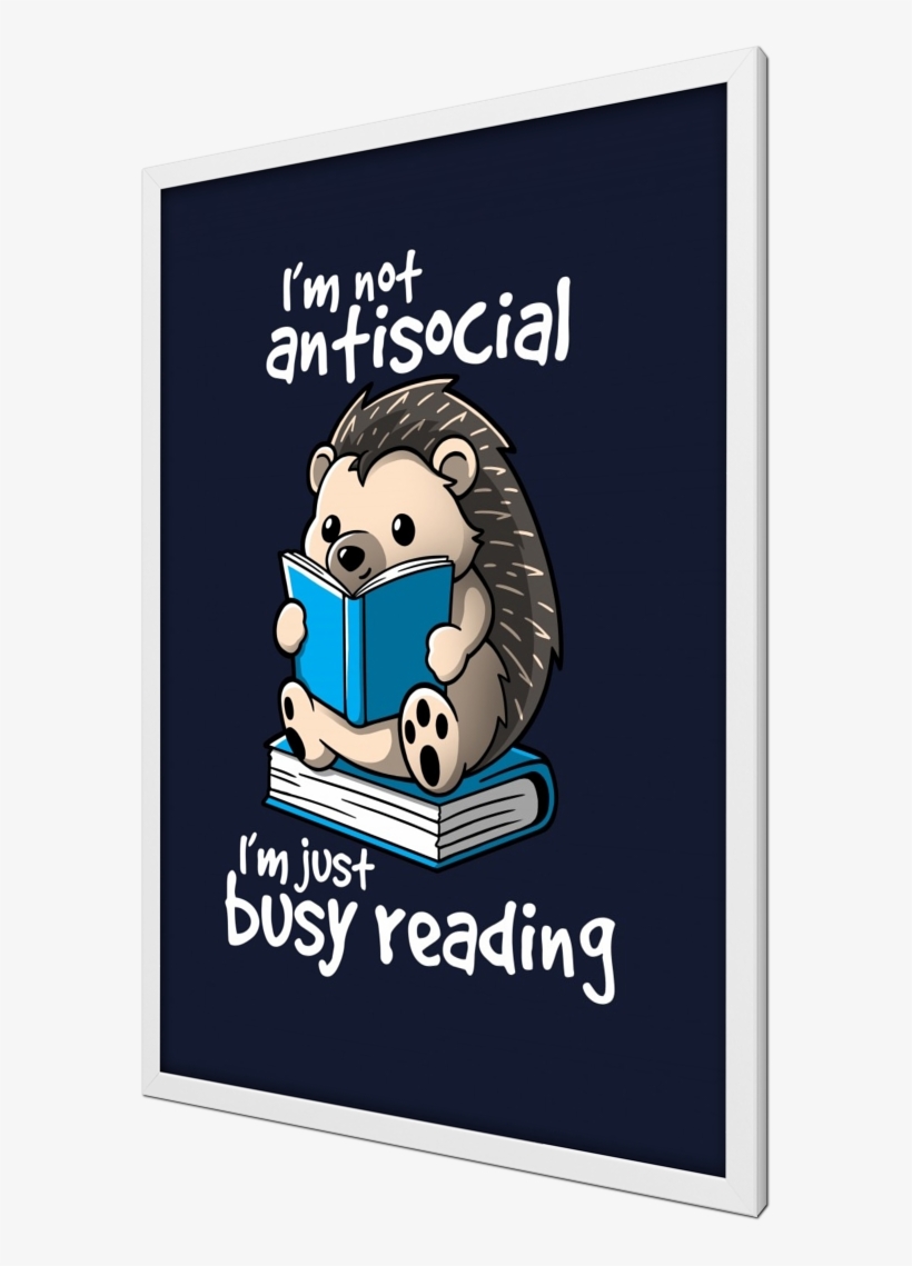 Antisocial Hedgehog, Funny, Book, Books, Reader, Kawaii, - Godaddy Com Bowl, transparent png