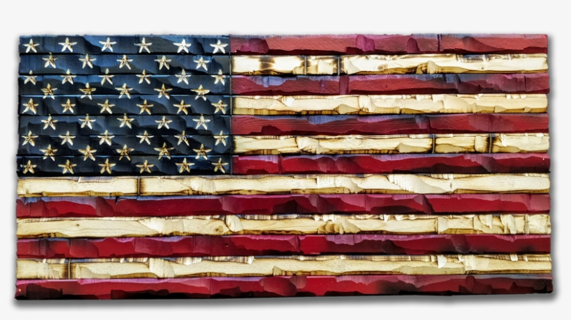 Patriot Edition American Flag - Blue Line American Flag Wood, transparent png