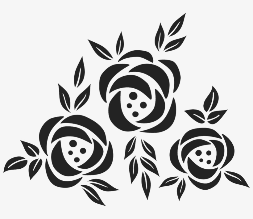 Triple Sketch Of Flowers Rubber Stamp - Illustration, transparent png