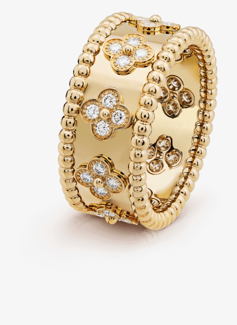 Perlée Clovers Ring, Small Model - Van Cleef Perlee Clover Ring, transparent png